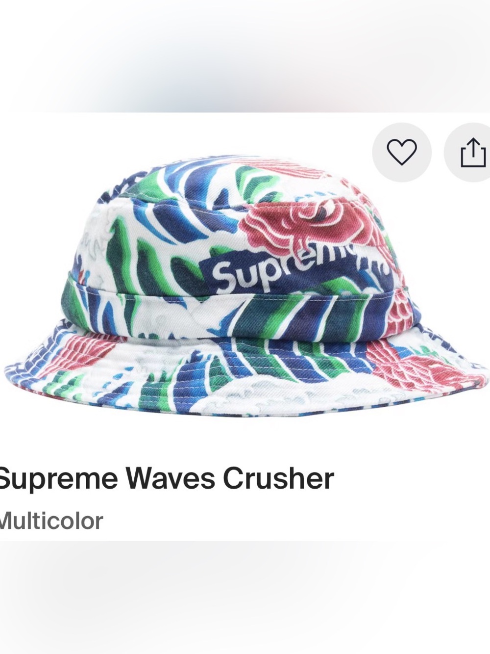 Supreme Tropical Wave Bucket Hat - Blue, Green, Red, White